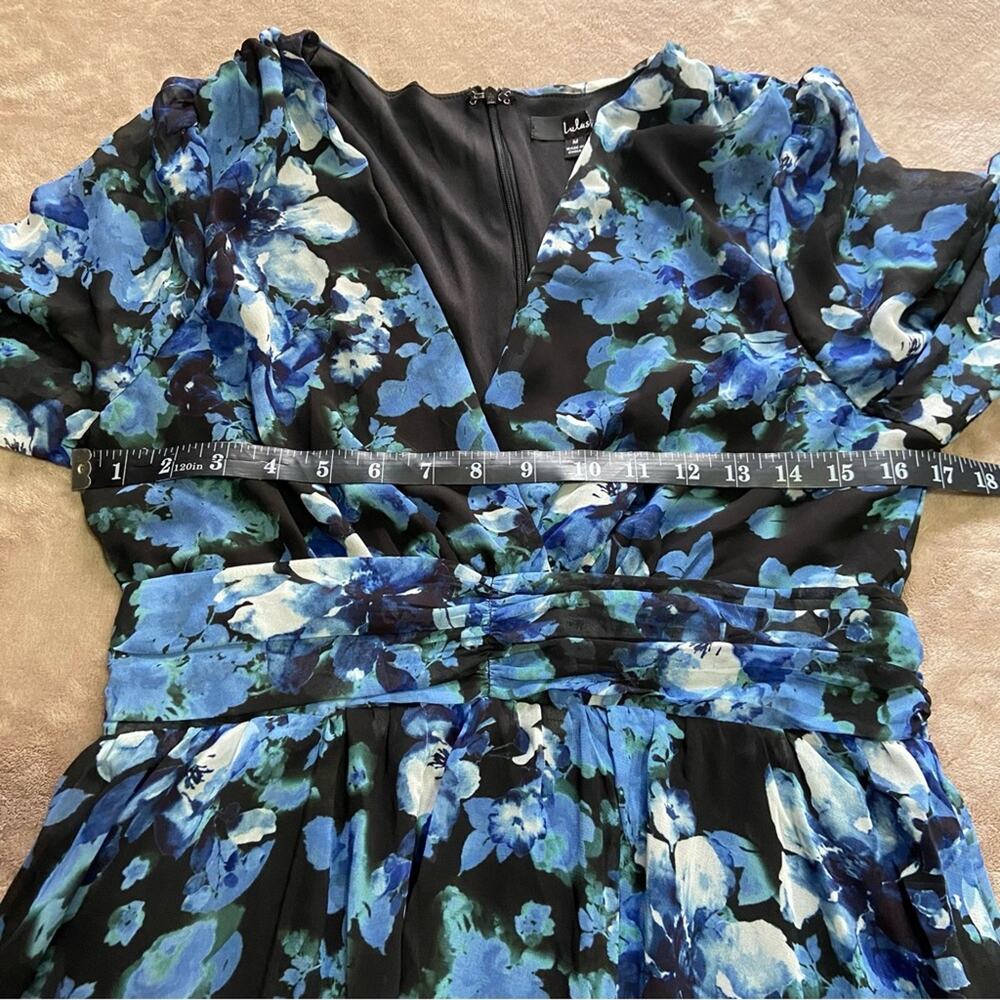 NWOT Lulus Impressive Charm Black Multi Floral Print Long Sleeve Midi Dr… - Picture 2 of 9